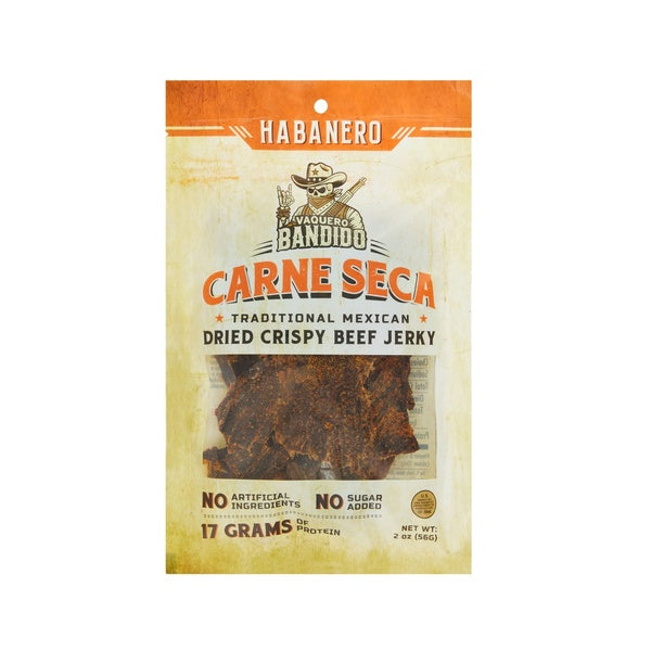 12-PACK OF Beef Jerky Vaquero Bandido Habanero Carne Seca Beef Jerky 12-Pack 2oz