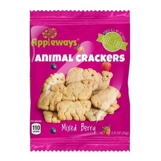 108-PACK OF Mixed Berry Animal Crackers Appleways, 108 - 0.9 OZ