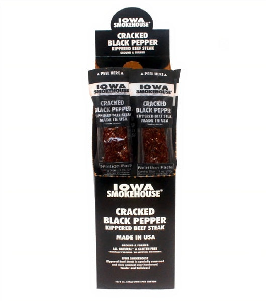 60-PACK OF Beef Steak Kippered Cracked Black Pepper 2 oz, Iowa Smokehouse