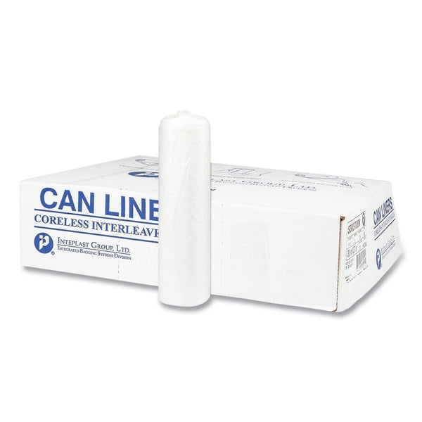 1000-PACK OF Inteplast Group High-Density Commercial Can Liners - 10 Gallon, 8 Micron, 24" x 24" - Natural Color (1000 Count)
