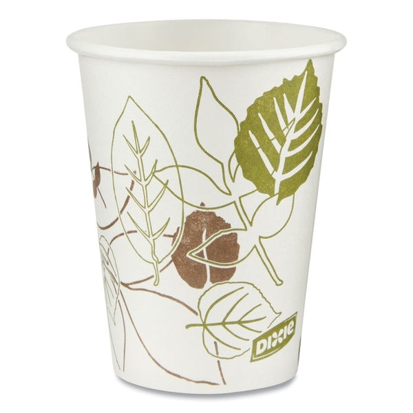 500-PACK OF Cup Paper Dixie 2338WS Pathways 8 oz. Disposable Paper Hot Cups - 25 Count Bags, 20 Bags per Carton for Coffee and Beverages