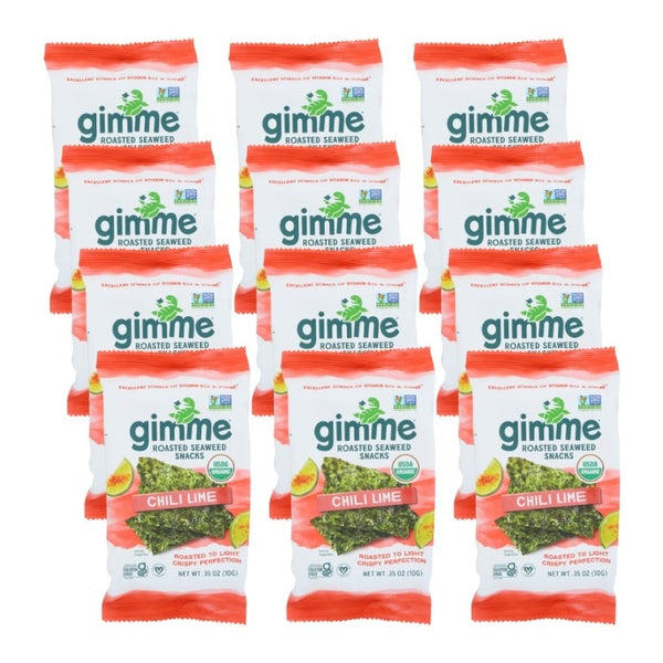 12-PACK OF Seaweed Dried Roasted Chili Lime Gimme Seaweed 0.35 oz