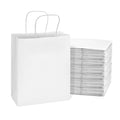 400-PACK OF Bag Paper 8x4x10 Inch 400 Count White 120 GSM Small Prime Line Packaging Kraft Paper Bags with Handles, Shopping Bags for Small Business, Restaurant, Retail, Delivery, in Bulk