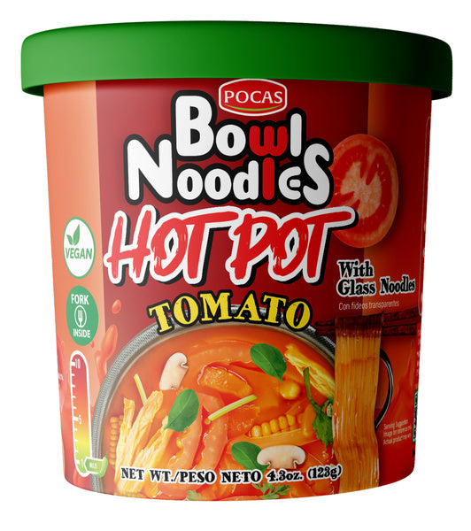 6-PACK OF Bowl Noodles Hot Pot, Tomato, 6/4.3 oz