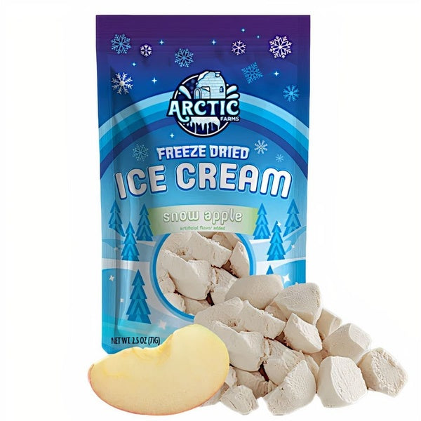12-PACK OF Candy Freeze Dried Ice Cream - Snow Mountain Apple, Arctic Farms
