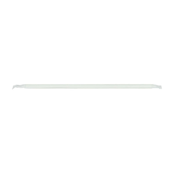 2000-PACK OF Straw Wrapped Karat Earth 7.75" Jumbo Paper Straw (5mm) Paper Wrapped, White - 2,000 pcs