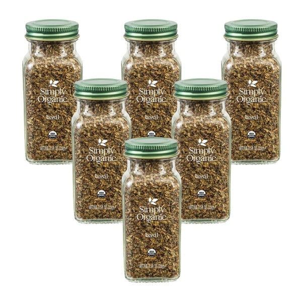 6-PACK OF Spice Basil Organic Simply Organic 0.54 oz