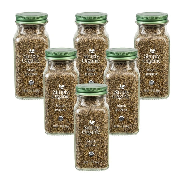 6-PACK OF Seasoning Black Pepper Medium Organic Simply Organic 2.31 oz