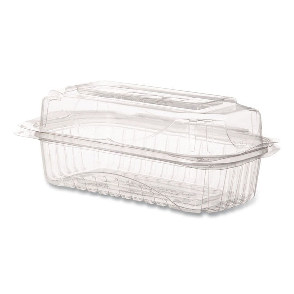 240-PACK OF Eco-Products EP-LC96 9 x 6 x 3 Renewable and Compostable Plastic Clamshell Hinged Food Containers - Clear (240/Carton)