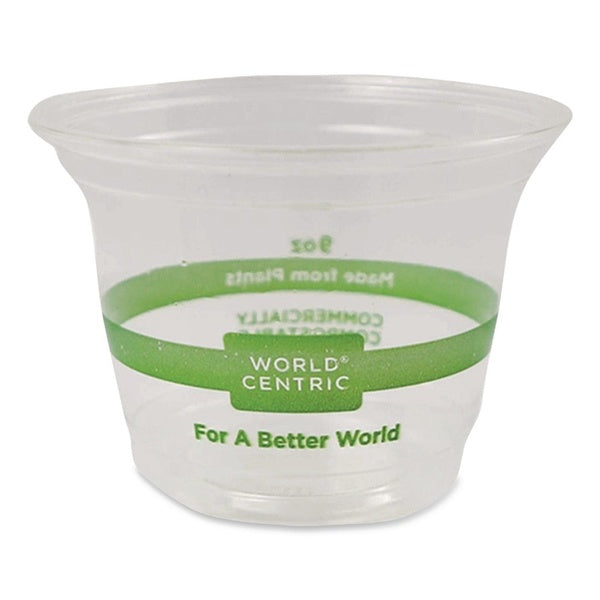 1000-PACK OF Cup Plad World Centric 9 oz Compostable Cold Cups - Eco-Friendly Clear PLA Plastic Cups (1000 Count)