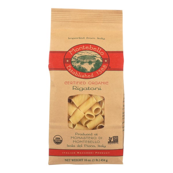 12-PACK OF Pasta Rigatoni Organic Montebello 1 lb