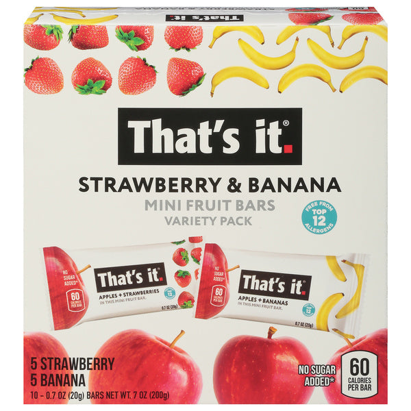 6-PACK OF BAR NUTRITIONAL STRAWBERRY & BANANA, MINI BAR CASE OF 6