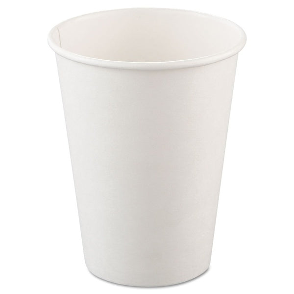 1000-PACK OF Cup Paper SOLO 412WN-2050 12 oz Single-Sided White Poly Paper Hot Cups - Bulk Pack of 1000 for Coffee, Tea, and Hot Beverages