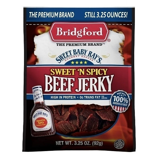 12-PACK OF Sweet Baby Ray'S Sweet N Spicy Beef Jerky Bridgford, 12 - 3.25 Oz