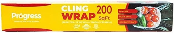 12-PACK OF WRAP PLASTIC Progress Cling Wrap Plastic Food Wrap w/Sliding Cutter, 200sqft