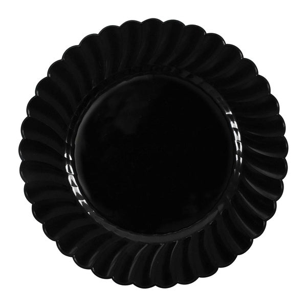 120-PACK OF Plate Plastic Karat 120 ct 10.25" Black Scalloped Plastic Plates | PS