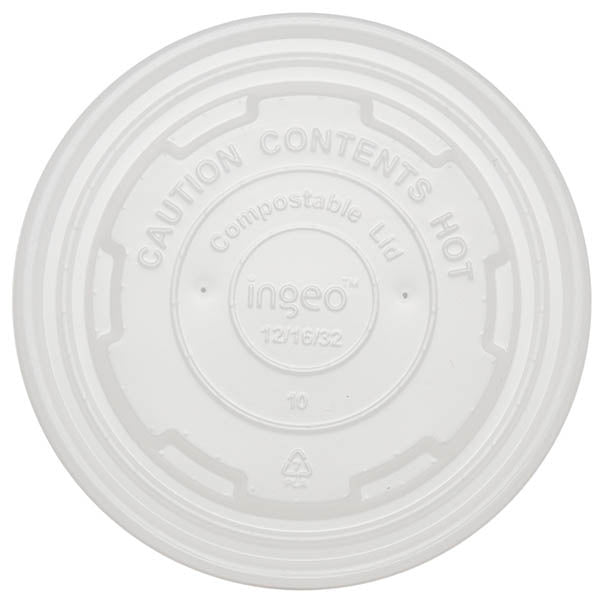 1000-PACK OF BOWL CMPSTBL World Centric Compostable CPLA Lids | Fits 12 - 32 oz World Centric Paper Bowls | 1000 count