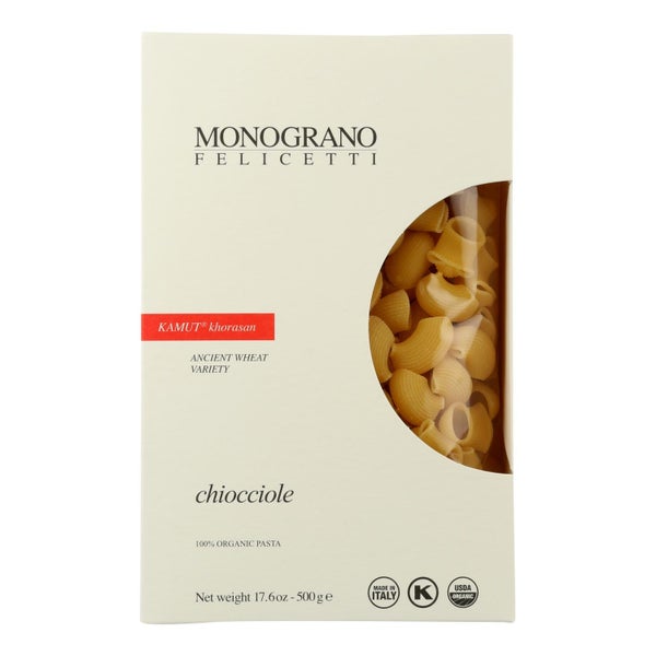 8-PACK OF Pasta Noodle Organic Kamut Chiocciole Monograno 17.6 oz