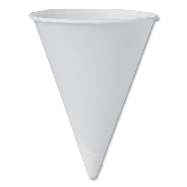 5000-PACK OF Cone Paper SOLO 4R-2050 4 oz. Disposable White Paper Cone Cups - Perfect for Water Coolers and Events (25 Count)