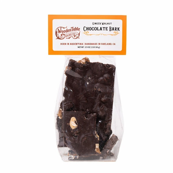 6-PACK OF Candy Chocolate Dark Bark Walnut Ginger, Wooden Table Baking Co.