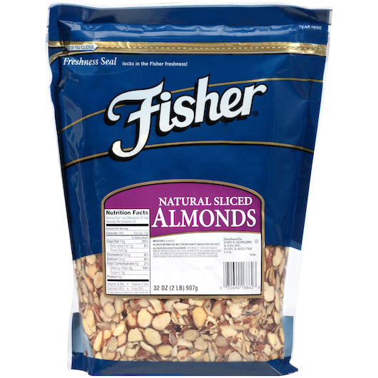 3-PACK OF Natural Sliced Almonds Fisher, 3 - 32 Oz