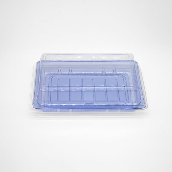 8-PACK OF Heavy Duty Container Disp 7.4x5.1x2 Blue Sushi Tray w/Lid #010 400sets
