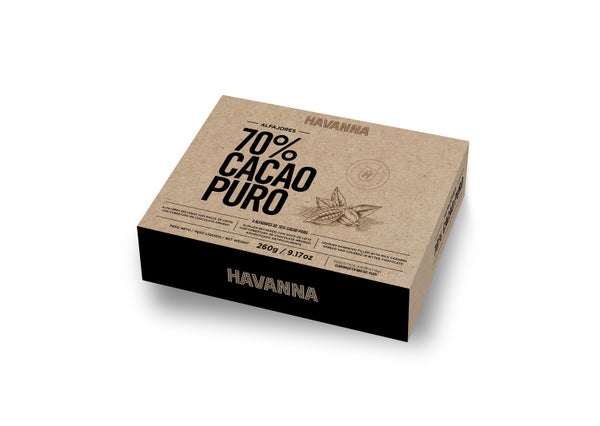 12-PACK OF Cacao Box Alfajor Chocolate 70% x 4, Havanna USA