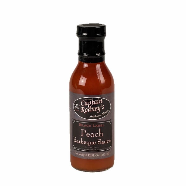 6-PACK OF Sauce BBQ Peach Captain Rodney's Black Label 12 OZ, Bell Buckle Country Store
