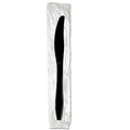 1000-PACK OF CUTLERY PLASTIC INDIVIDUALLY WRAPPED KNIFE, BLACK