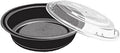50-PACK OF 50-Count 48 oz. Black Microwavable Plastic Take Out Container with Clear Lid