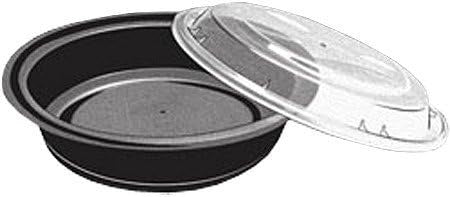 50-PACK OF 50-Count 48 oz. Black Microwavable Plastic Take Out Container with Clear Lid