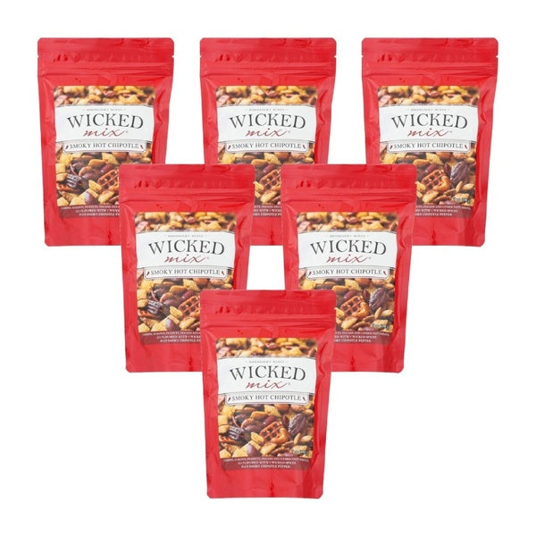 6-PACK OF Snack Mix Smoky Hot Chipotle Wicked Mix 7 oz