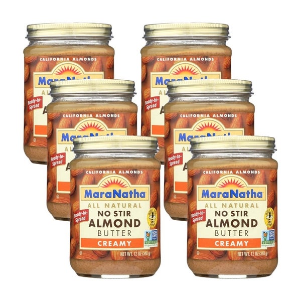 6-PACK OF Almond Butter No Stir Creamy Maranatha 12 oz
