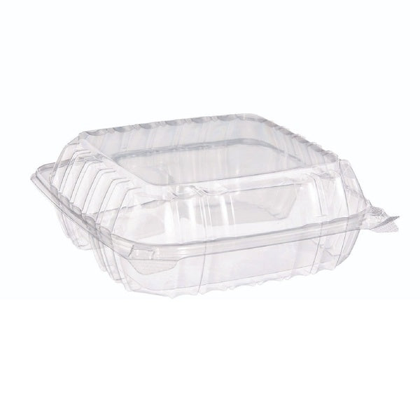 250-PACK OF Container Food Dart C90PST3 ClearSeal Hinged-Lid Plastic Containers - 8.25 in. x 8.25 in. x 3 in. - 250 Count - Perfect for Food Storage and Presentation