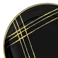 12-PACK OF Plate Appetizer 7.5" Black Gold