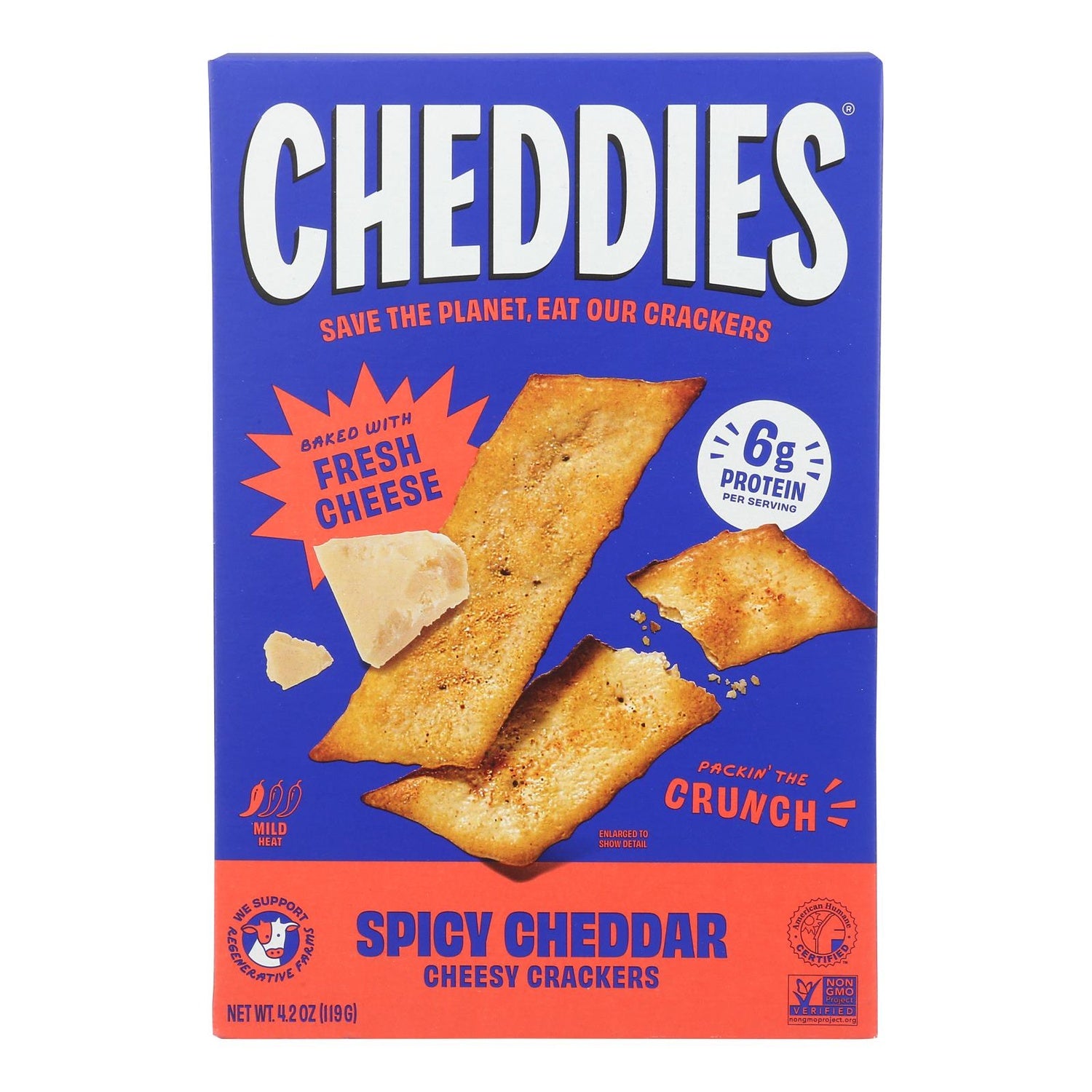 6-PACK OF CRACKER CHEESE SPICY CHEDDAR CHEESY