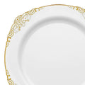 12-PACK OF Plate Salad 7.5" White Gold Edge