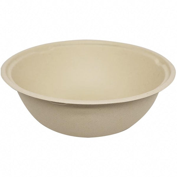 300-PACK OF Bowl Fiber 32 oz World Centric Compostable Wide Fiber Bowls | 300 count