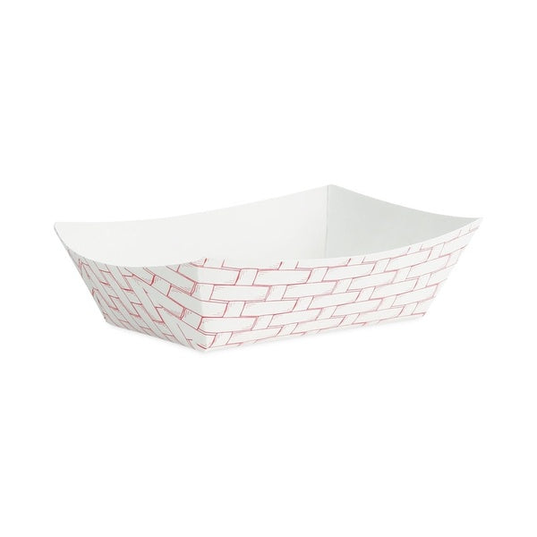 1000-PACK OF Container Paper Boardwalk BWK30LAG050 Paper Food Baskets - 0.5 lbs Capacity, Red and White Design, 1000 Count