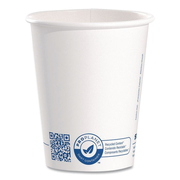 1000-PACK OF SOLO 370RC-PLANET Recycled Content PCF Paper Hot Cups ProPlanet Seal 10 oz White/Blue (1000/Carton)