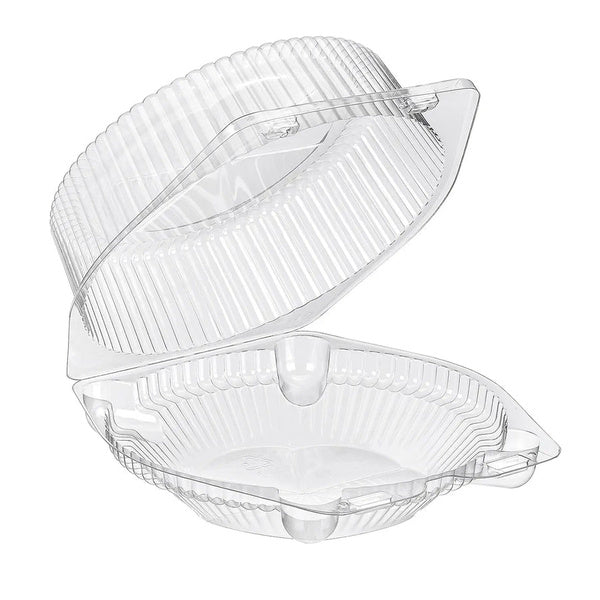 300-PACK OF 6" Plastic High Dome Clamshell Pie Container