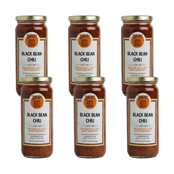 6-PACK OF Soup Chili Black Bean Zoup Good Reall 16 oz