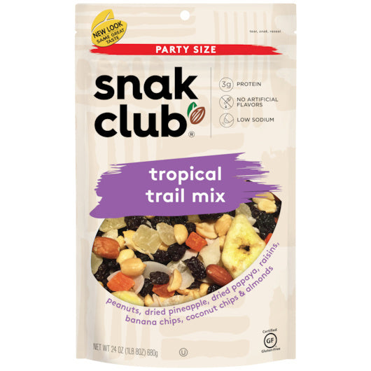 6-PACK OF Tropical Trail Mix Party Size Snak Club, 6 - 1.5 Lb