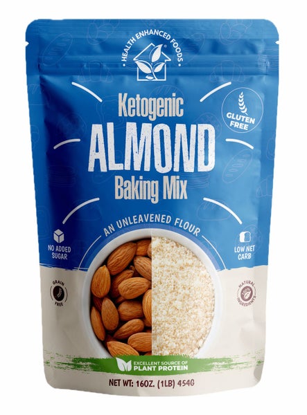 12-PACK OF Baking Mix Ketogenic Almond, Health Enhanced Foods