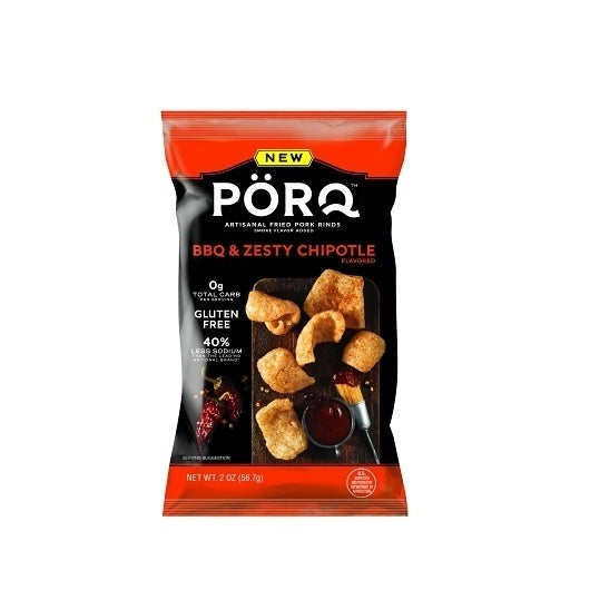 12-PACK OF Box Of Bbq & Zesty Chipotle Pork Skins Porq, 12 - 2 Oz