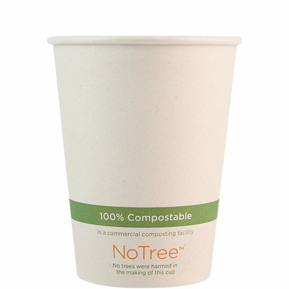 1000-PACK OF CUP HOT 12 oz World Centric Compostable NoTree Bamboo Paper Coffee Cups | 1000 count
