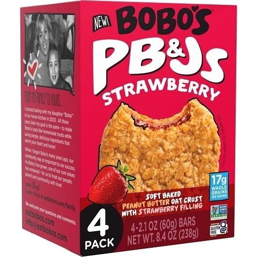 24-PACK OF Strawberry Peanut Butter & Jelly Bobo'S Oat Bars, 6 - 4 - 2.1 Oz