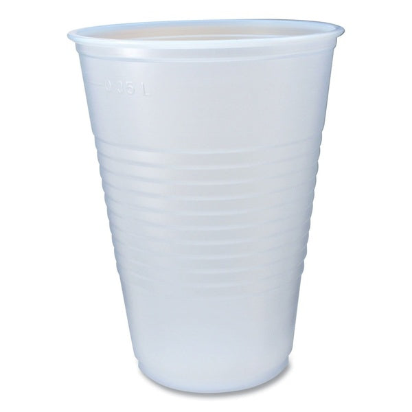 1000-PACK OF Cup Plastic Fabri-Kal 14 oz Clear Ribbed Cold Drink Cups - Durable Plastic (50 Cups per Sleeve, 20 Sleeves per Carton)