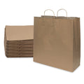 50-PACK OF Bag Paper 18x7x18.75 Inch 50 Count Brown 120 GSM Extra Large Prime Line Packaging Kraft Paper Bags with Handles, Shopping Bags for Small Business, Restaurant, Retail, Delivery, in Bulk