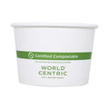 500-PACK OF Bowl Paper Eco-Friendly World Centric BOPA32 White Paper Bowls - 4.4 Inches Diameter x 5.8 Inches Height - 500 Count Carton